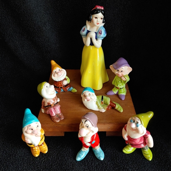 Disney Set Snow White Seven Drawfs Pottery - Picture 5 of 14